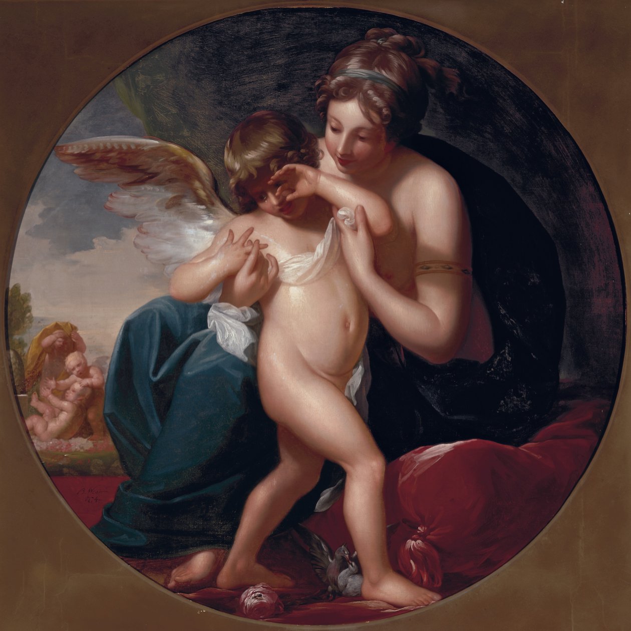 Amor, stukket av en bie, er verdsatt av sin mor, 1774 av Benjamin West