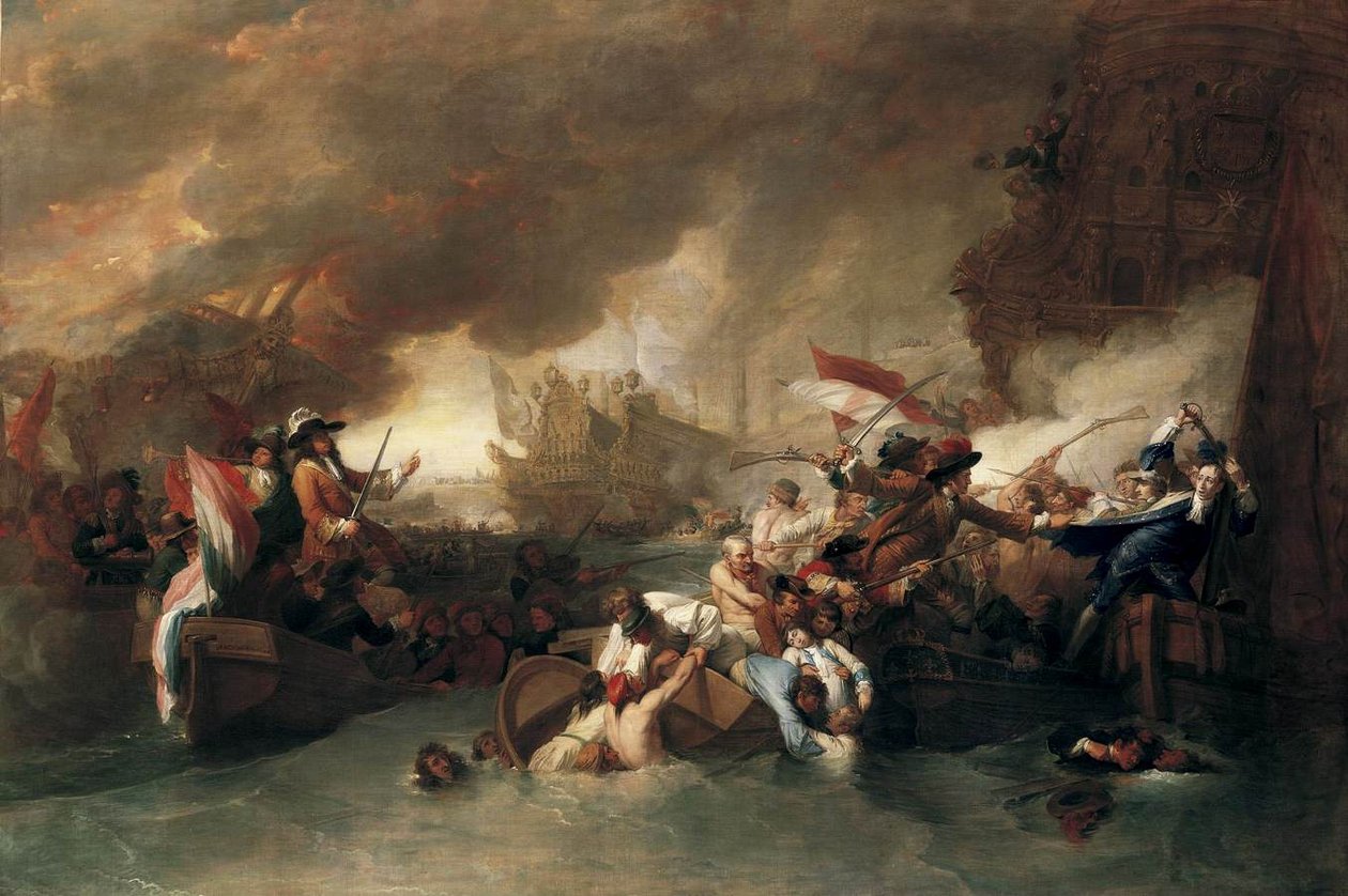 Engelsk: Slaget ved La Hogue av Benjamin West