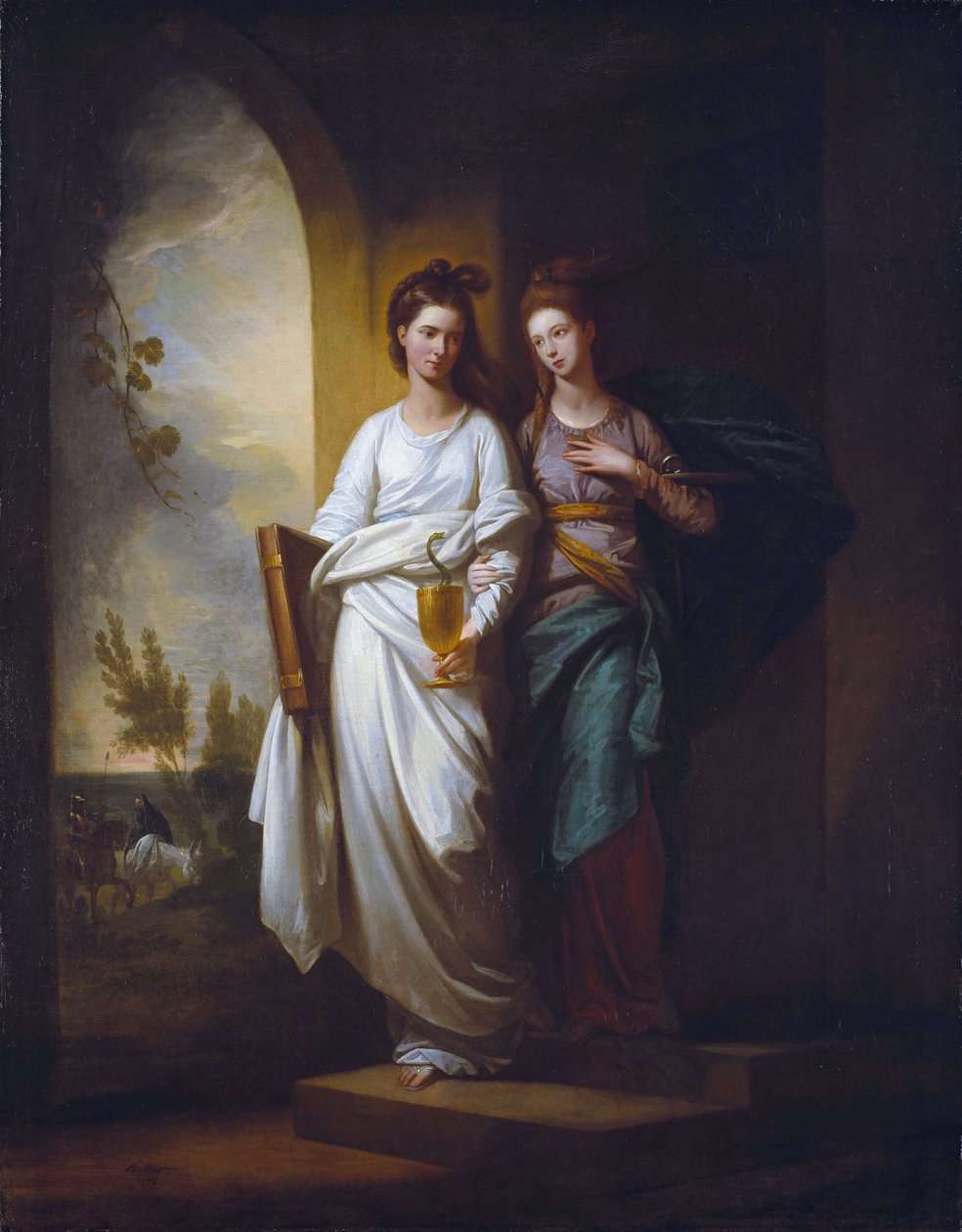 Fidelia og Speranza (Tro og håp) av Benjamin West