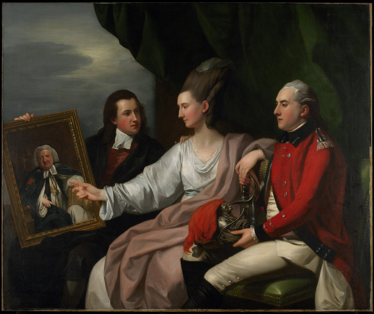 Portrait Group of the Drummond Family, Peter Auriol Drummond, Mary Bridget Milnes Drummond ), og George William Drummond, 1776 av Benjamin West