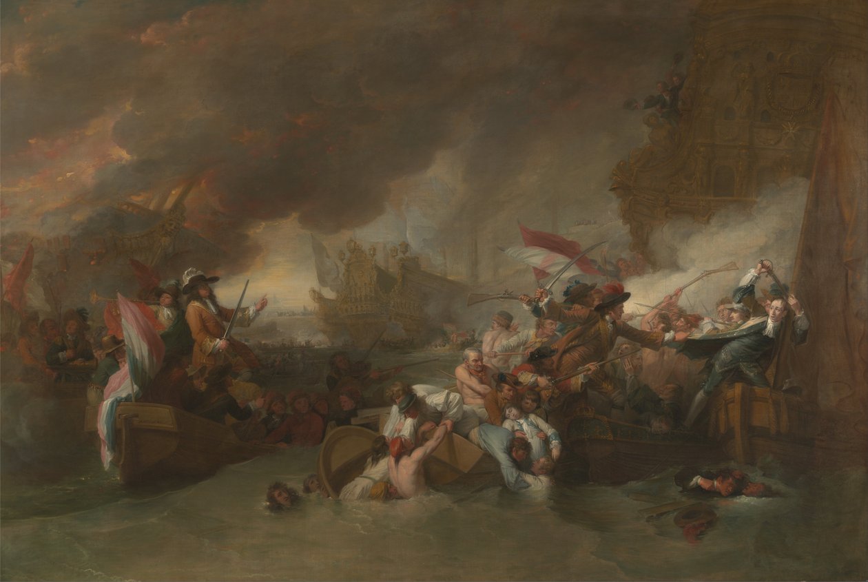 Slaget ved La Hogue av Benjamin West
