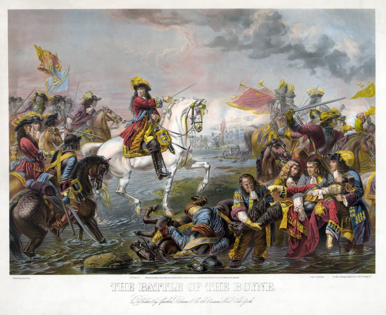The Battle of the Boyne, pub. 1865 av Benjamin West