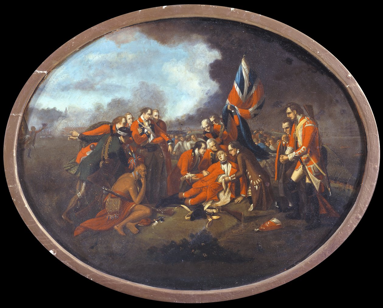 The Death of General Wolfe (1727-59) den 13. september 1759, ca. 1770 (olje på kobberpanel) av Benjamin West