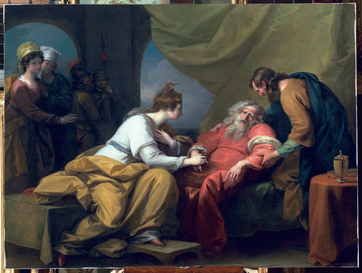 Møtet mellom Lear og Cordelia, 1784 av Benjamin West