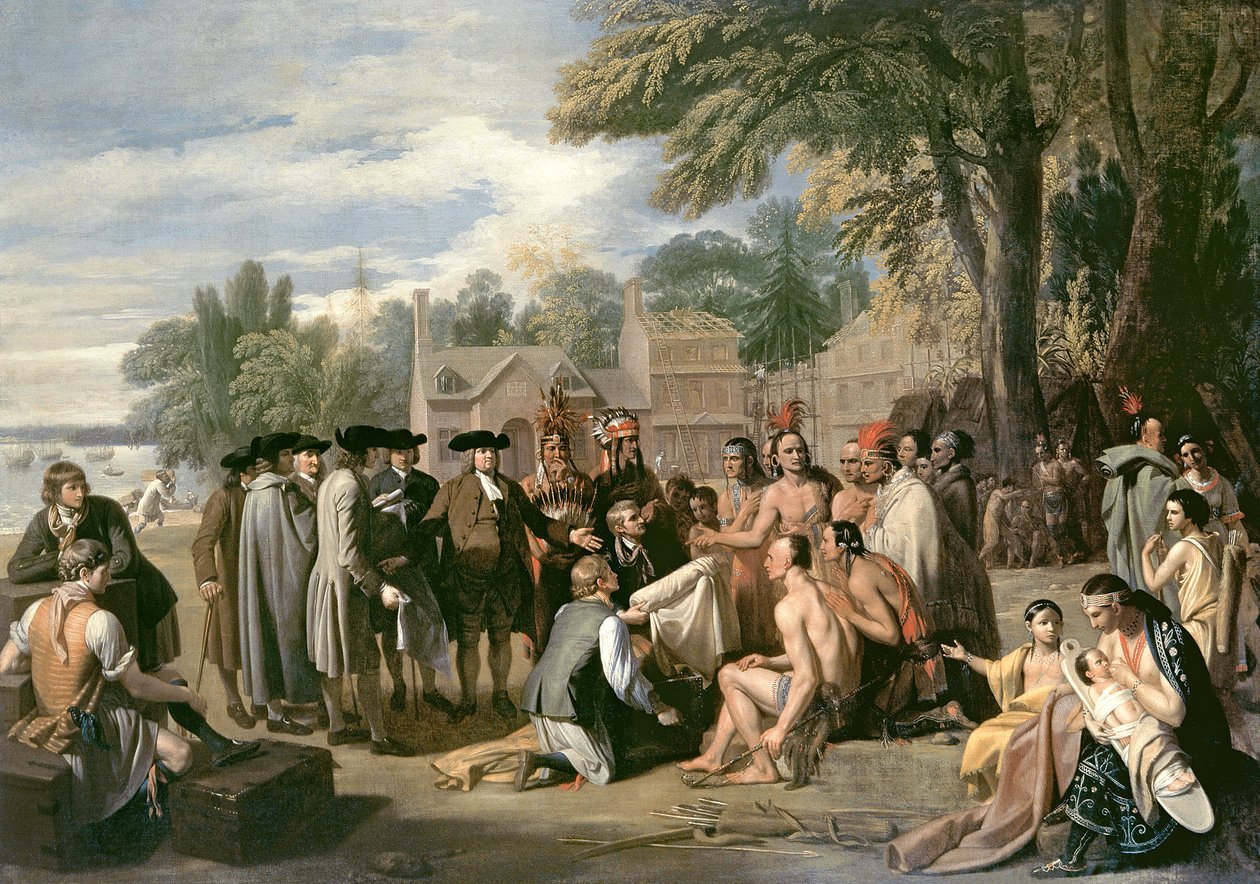 William Penns traktat med indianerne i november 1683, 1771-72 av Benjamin West