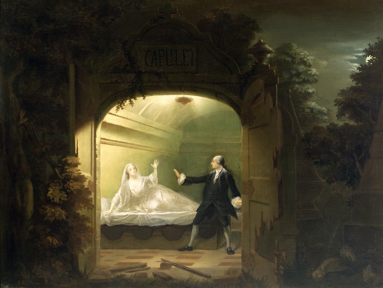 David Garrick (1717-79) og George Anne Bellamy (ca. 1727-88) i Romeo og Julie, 1753 av Benjamin Wilson