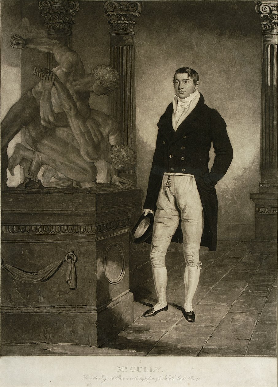 Mr Gully, gravert av Charles Turner (1774-1857) (mezzotint) av Benjamin (after) Marshall