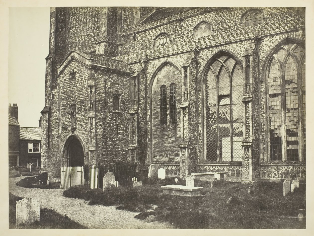 Sørsiden av Cromer kirke, ca. 1850-tallet. av Benjamin Brecknell Turner