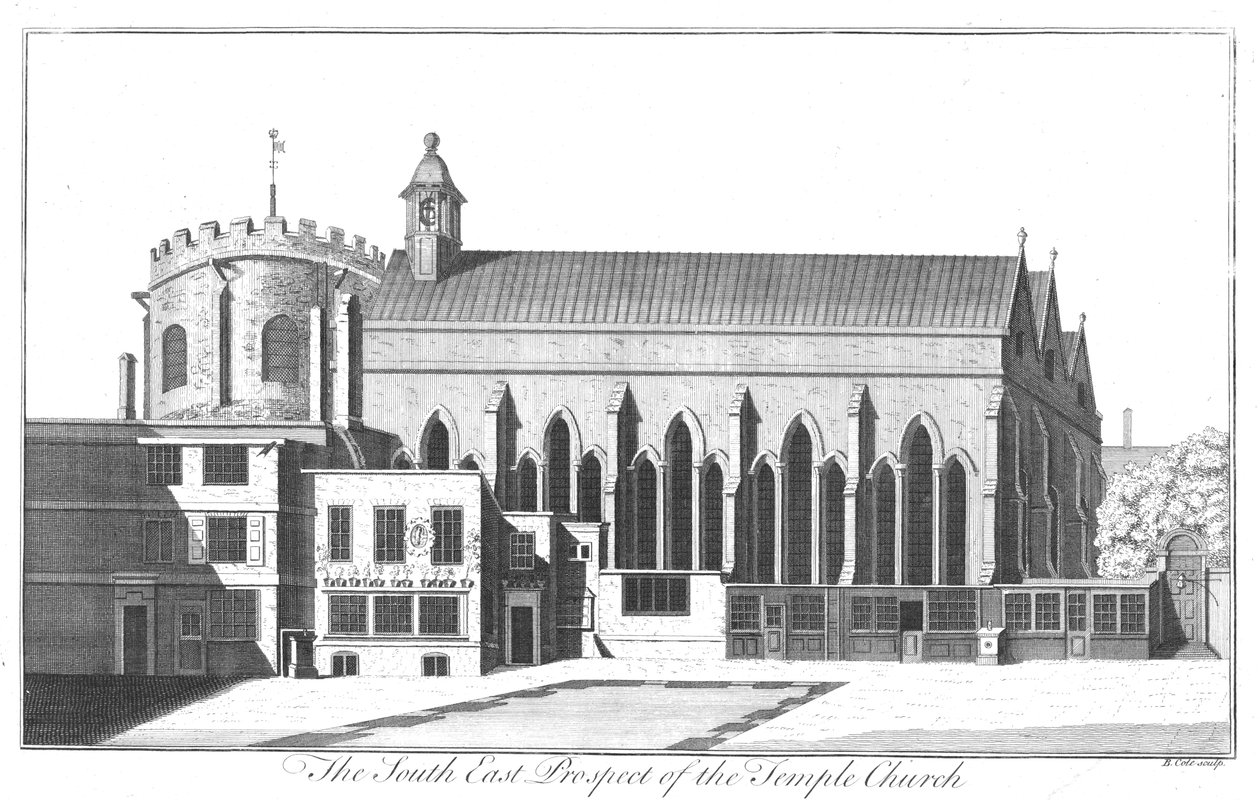 The South East Prospect of Temple Church, c1737 av Benjamin Cole