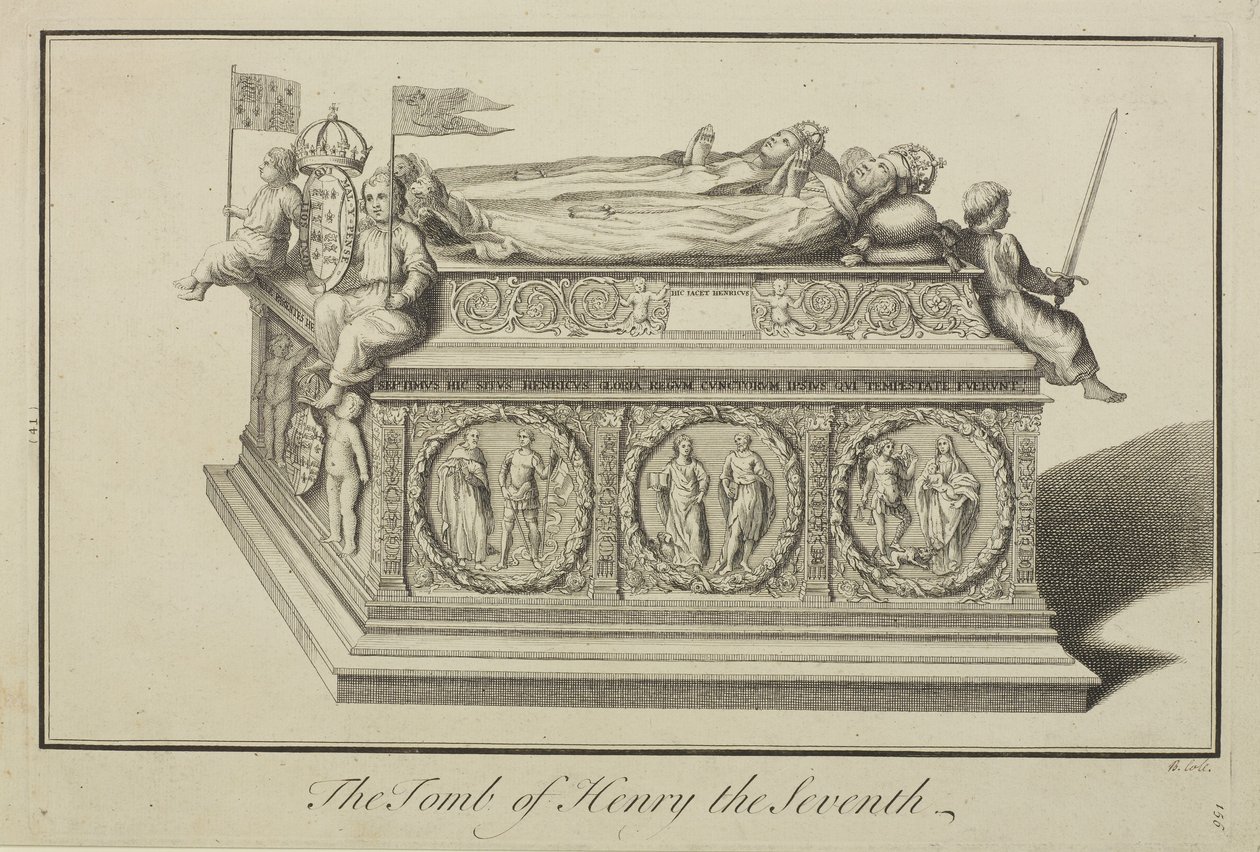 Utsikt over graven til Henry VII og dronning Elizabeth i kongens kapell i Westminster Abbey av Benjamin Cole