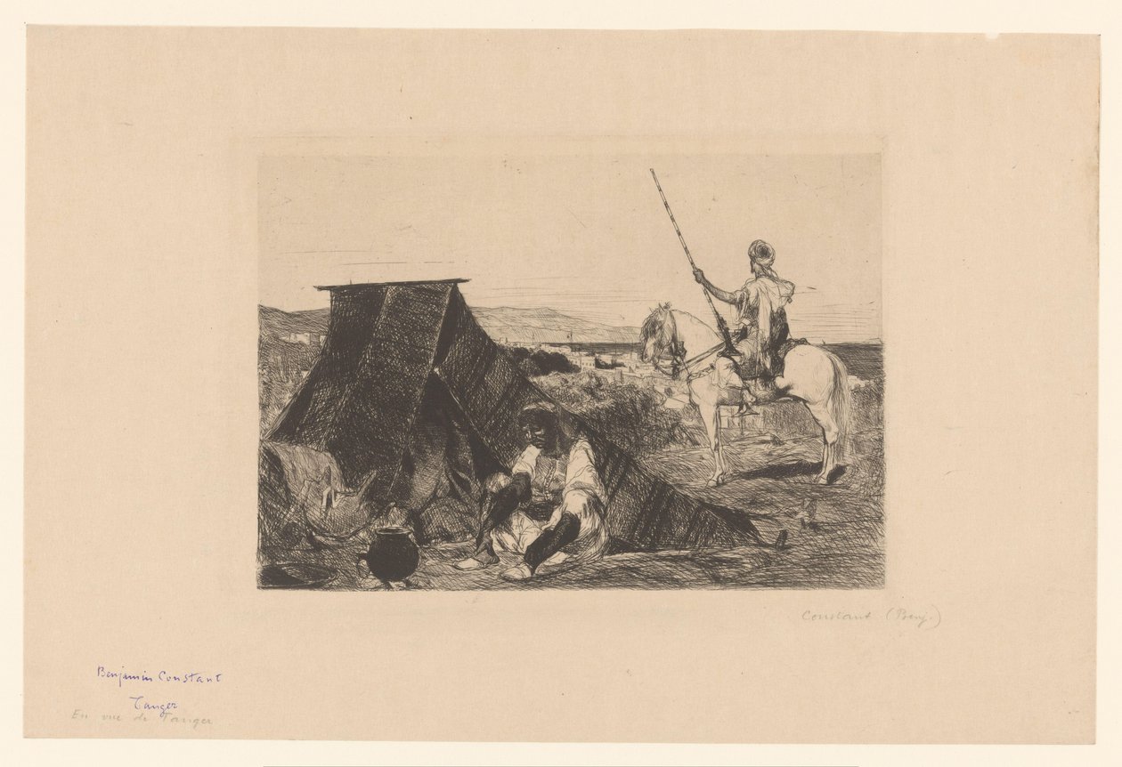 Landskap med telt og rytter Etsninger av forskjellige trykkerier fra 1877 (serietittel) L