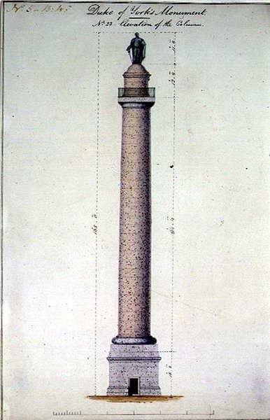 Høyde av hertugen av Yorks monument, Carlton Gardens, London av Benjamin Dean Wyatt