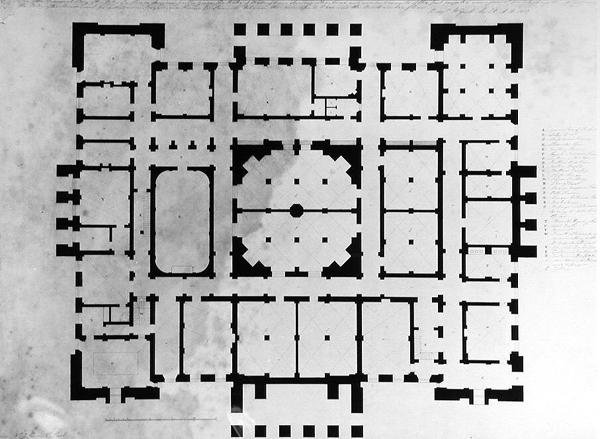 Plan over kjelleretasjen i et hus av Benjamin Dean Wyatt