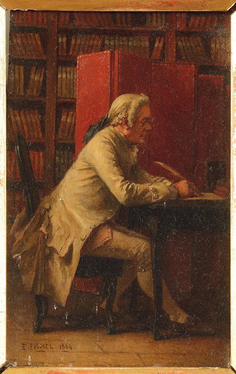 Georges Louis Leclerc, Comte de Buffon - Portrett av naturforskeren Georges-Louis Leclerc, Comte de Buffon (1707-1788), av Fichel, Benjamin Eugene (1826-1895). olje på tre av Benjamin Eugene Fichel