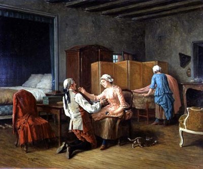 Vikle ull (olje på panel) av Benjamin Eugene Fichel