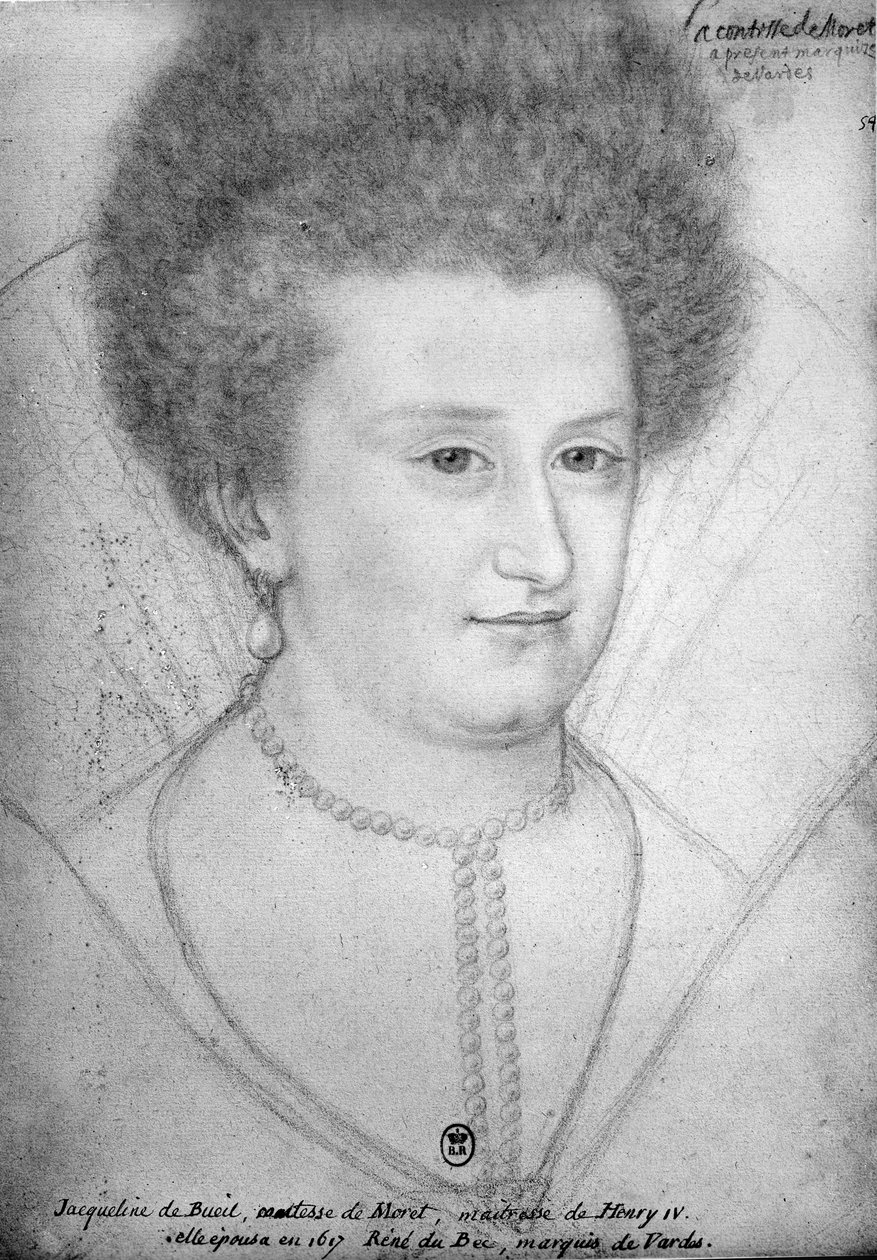 Portrett av Jacqueline de Bueil (1580-1651) grevinne av Moret av Benjamin Foulon