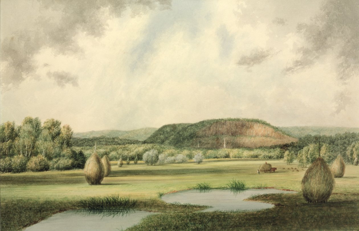 West Rock, New Haven, Connecticut, ca. 1854-60 (wc på papir) av Benjamin H. Coe