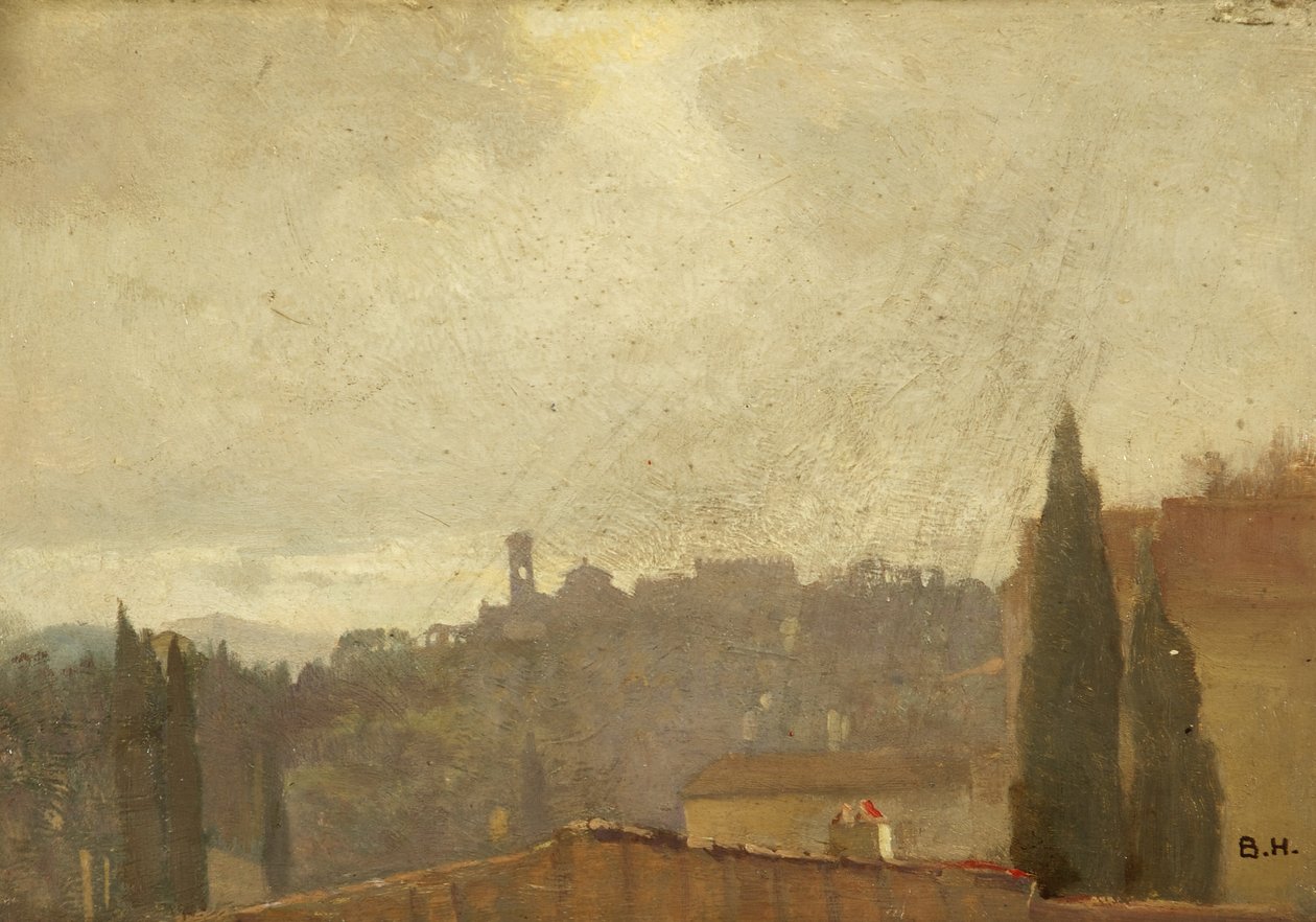 San Miniato, Firenze (olje på panel) av Benjamin Haughton