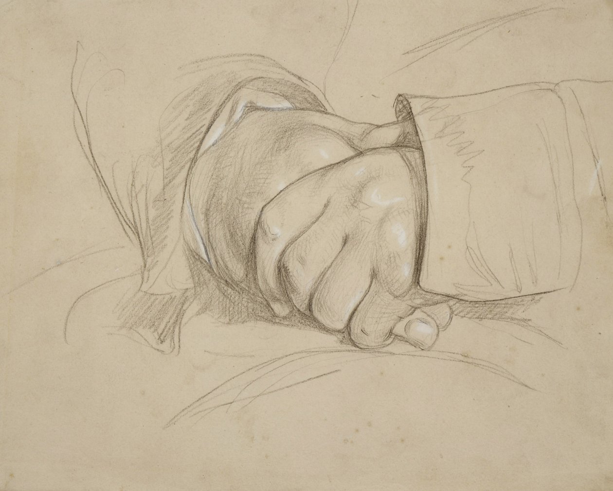 Clasped Hands, som sies å være poeten William Wordsworth av Benjamin Haydon