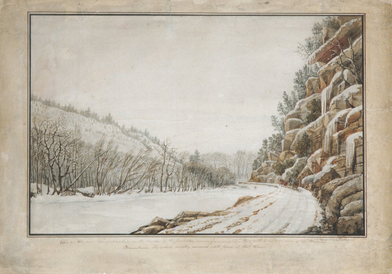 Utsikt på New Turnpike Road, på kanten av Juniata, med en fjern utsikt..., 1820. av Benjamin Henry Latrobe