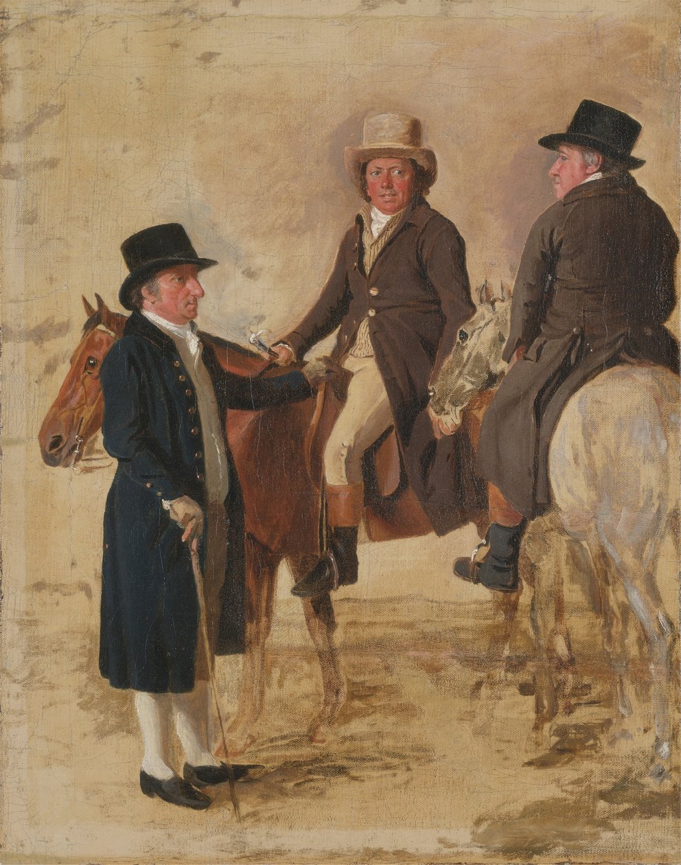 Three Worthies of the Turf at Newmarket, ca. 1804: John Hilton, dommer på lerretet) av Benjamin Marshall