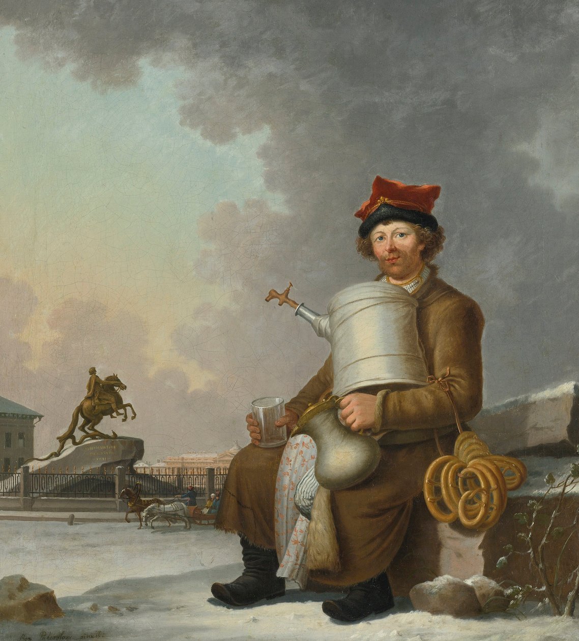 Vendor de sbiten - Sbiten Selger i St. Petersburg - Maleri av Benjamin Patersen (Paterssen) (1750-1815) av Benjamin Patersson