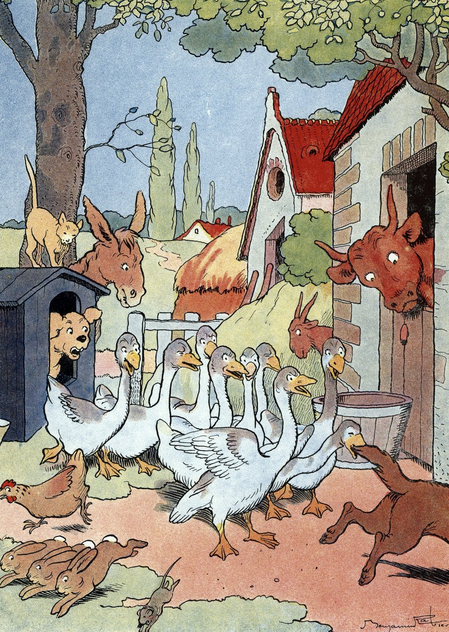 Gjessene på hovedstaden i Toulouse gir varsling mot et gallisk angrep av Benjamin Rabier