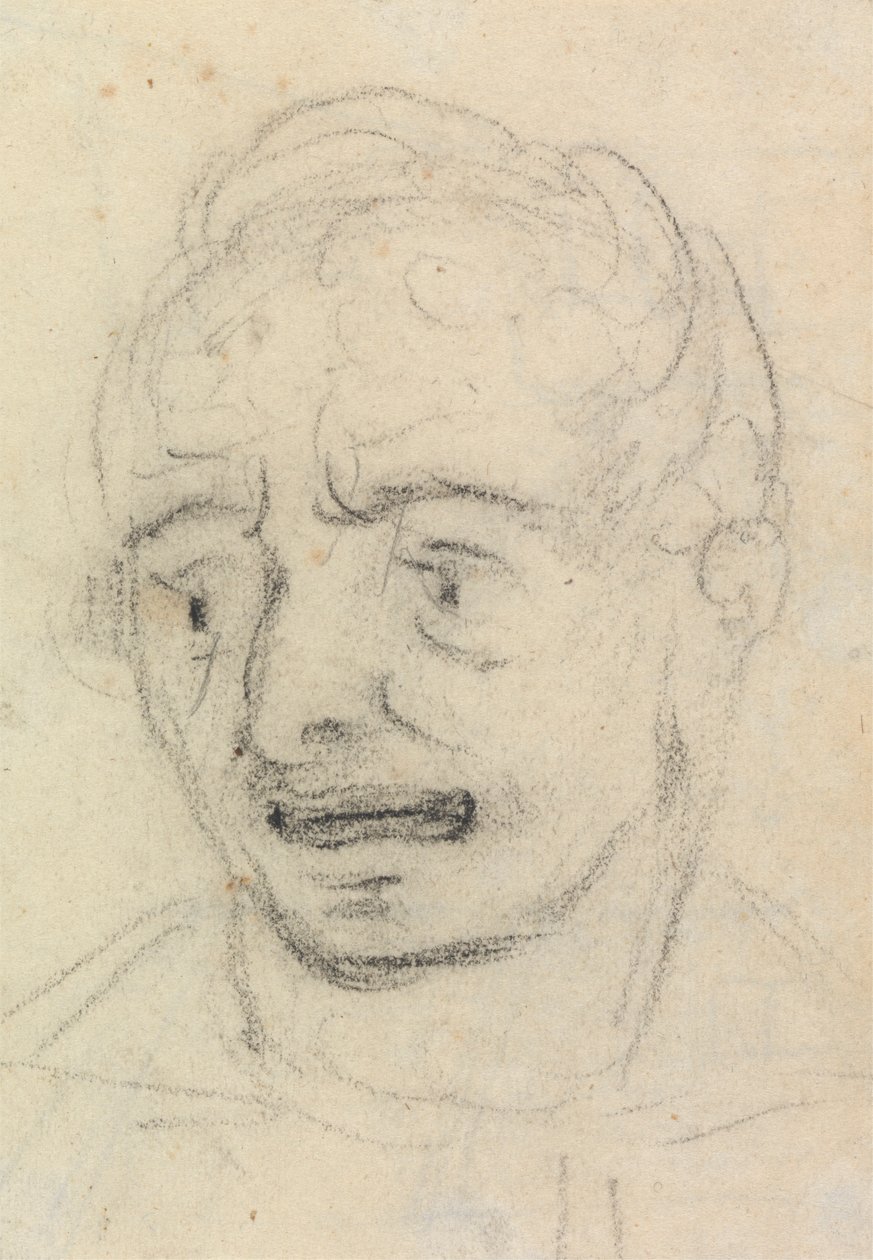 Portrettstudie av en manns ansiktsuttrykk av Benjamin Robert Haydon