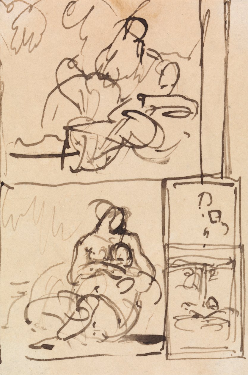 Studie for figurer som sitter av Benjamin Robert Haydon