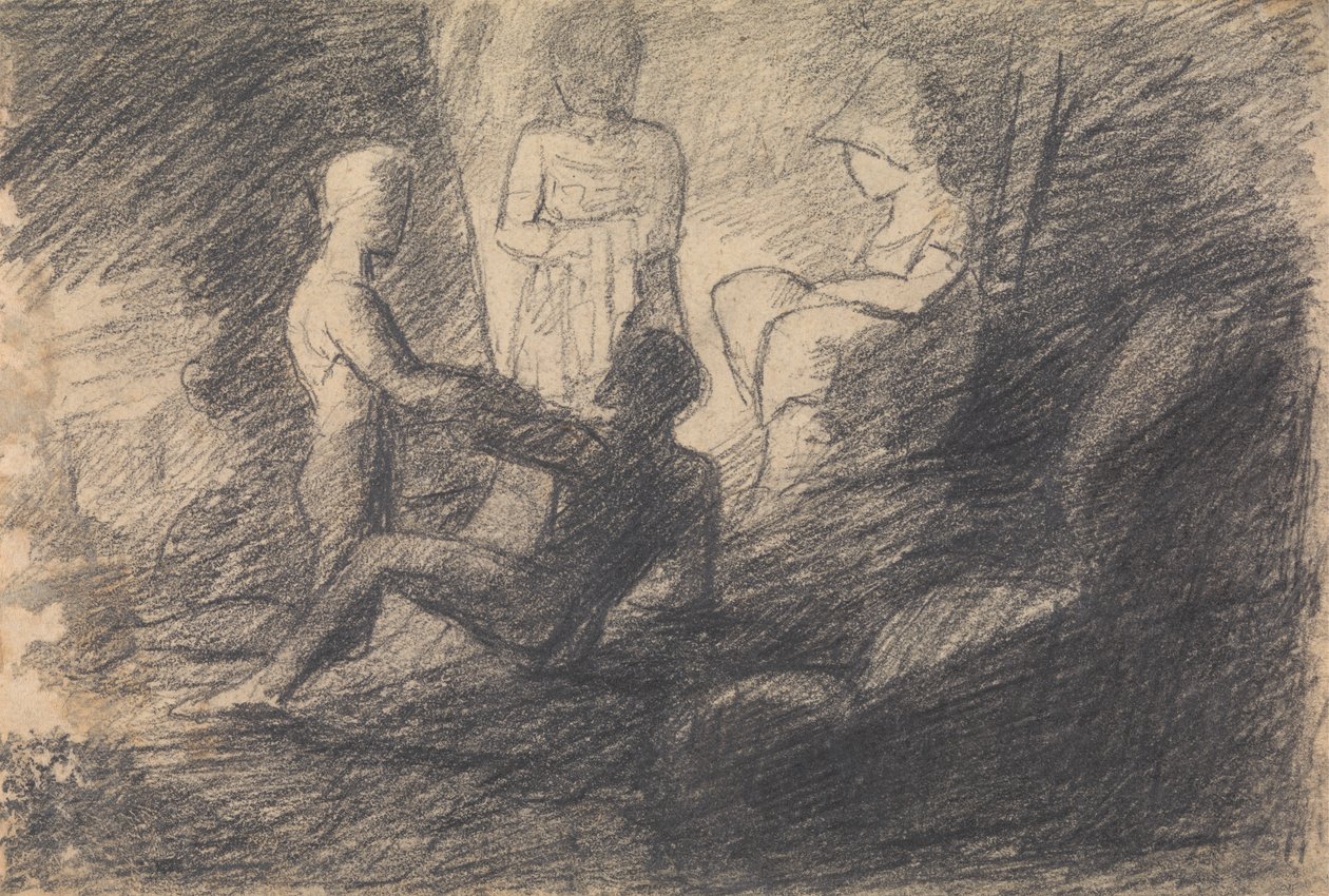 Studie av figurer i en hule av Benjamin Robert Haydon