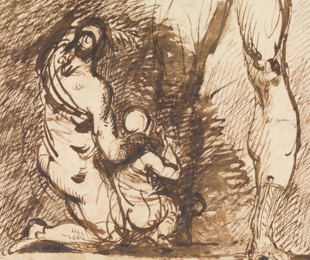 Studie av to figurer og to ben av Benjamin Robert Haydon