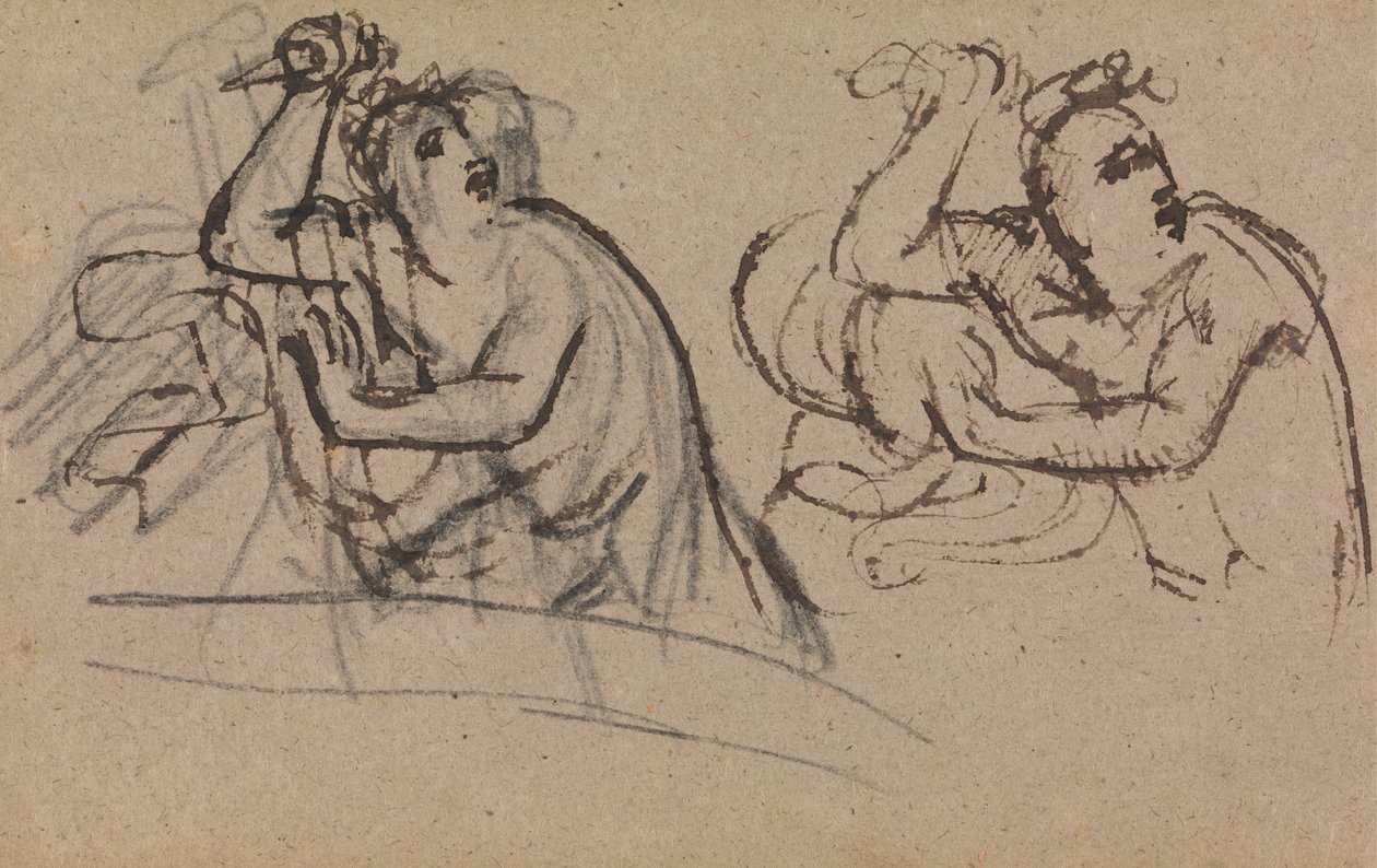 Studie av en figur som holder en dolk av Benjamin Robert Haydon