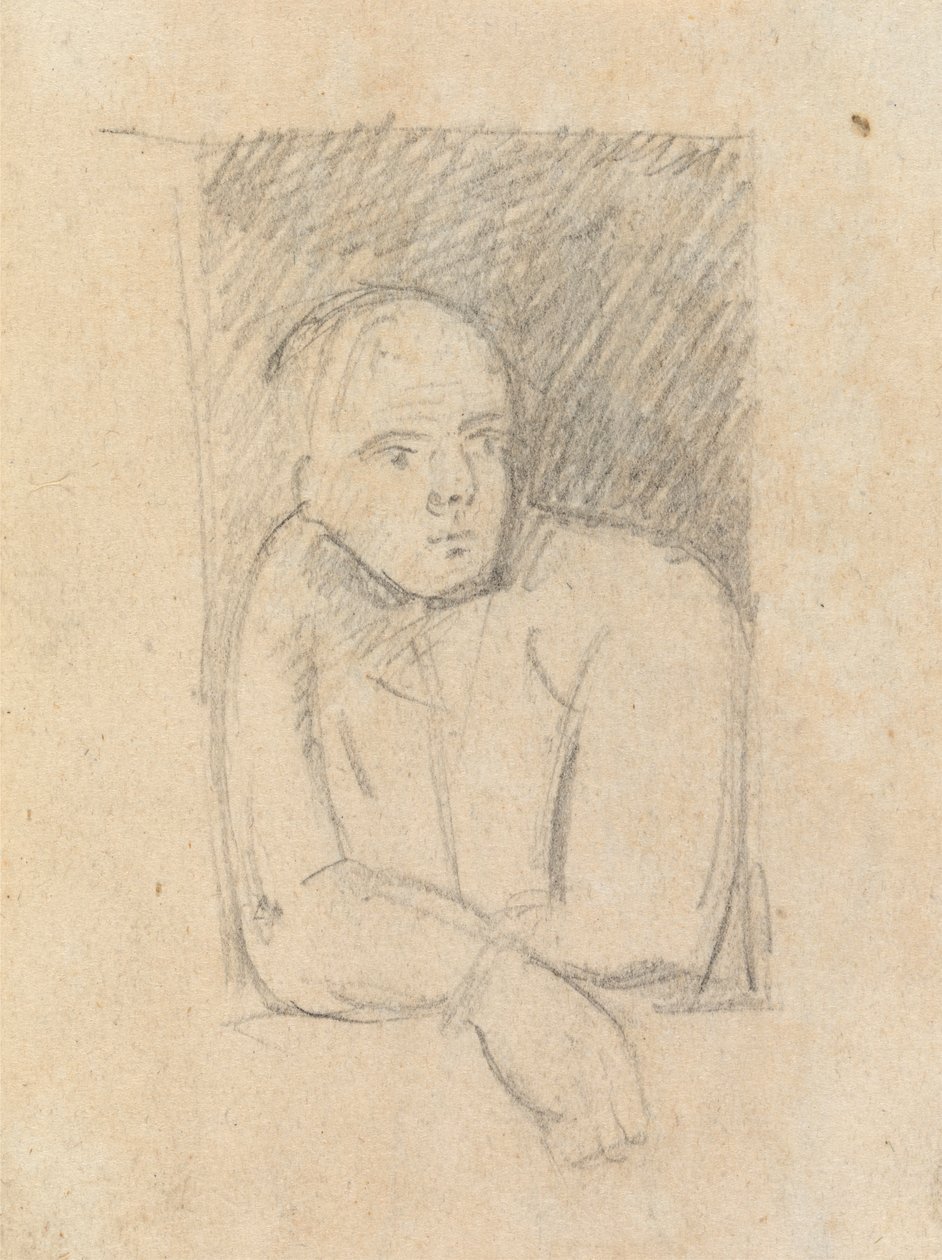 Studie av en figur som lener seg ut av et vindu av Benjamin Robert Haydon
