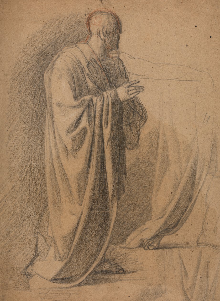 Studie av en mann i en lang kappe av Benjamin Robert Haydon