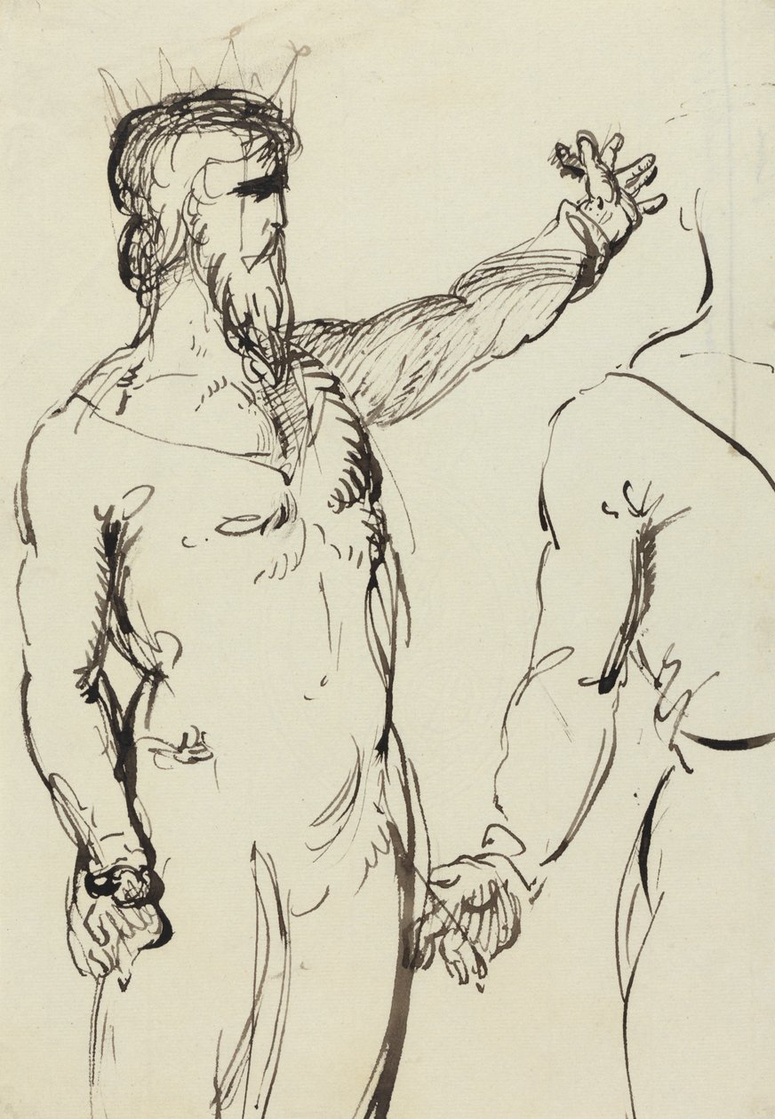 Studie av en mann med utstrakt arm av Benjamin Robert Haydon