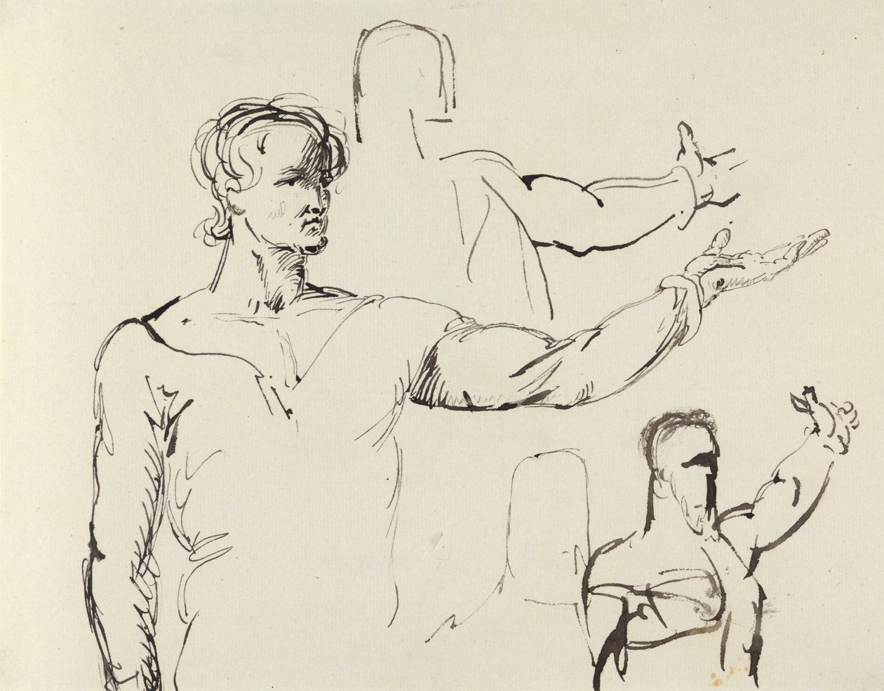 Studie av en mann med utstrakt arm av Benjamin Robert Haydon