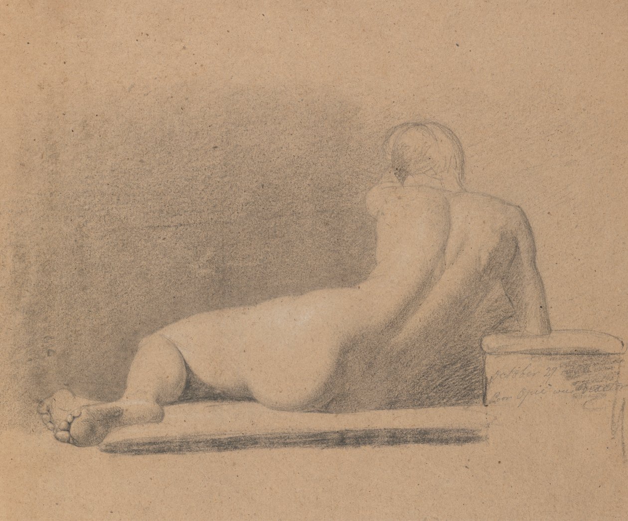 Studie av en liggende, naken figur av Benjamin Robert Haydon