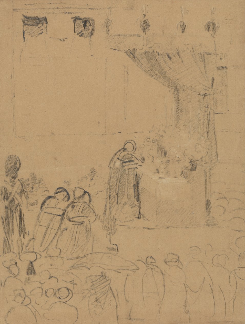 Studie av en religiøs seremoniscene av Benjamin Robert Haydon