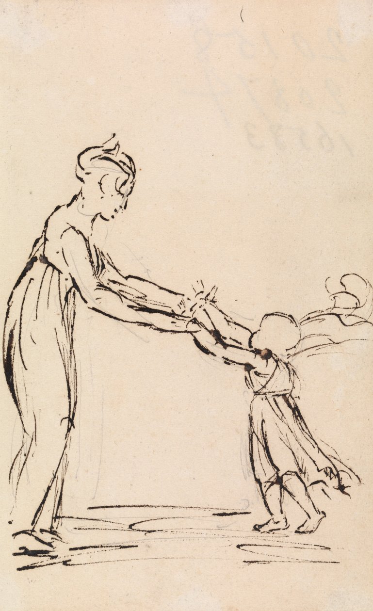 Studie av en kvinne og et barn som leker av Benjamin Robert Haydon