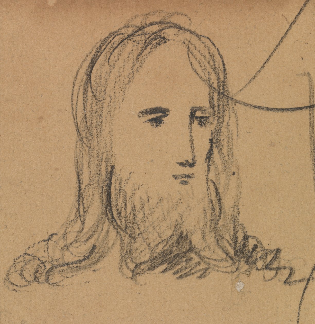 Studie av Jesu ansikt av Benjamin Robert Haydon