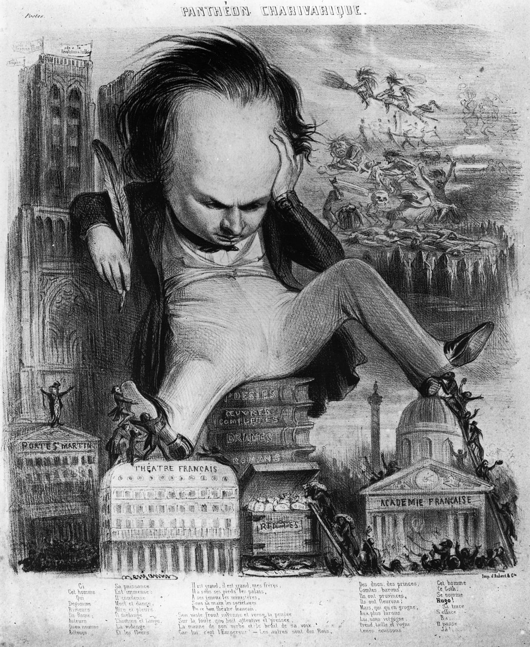 Karikatur av Victor Hugo (1802-85) fra 