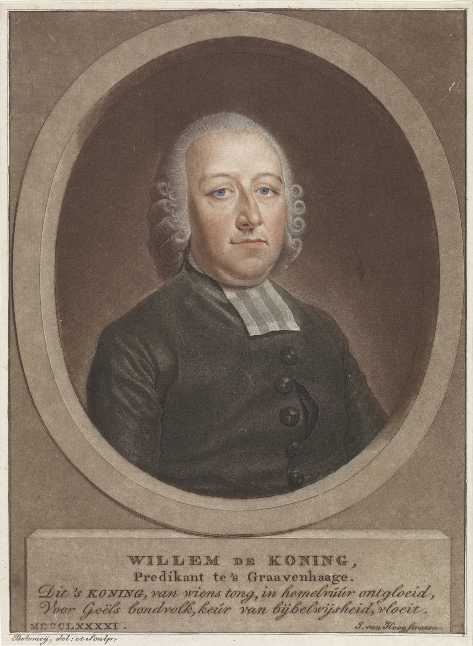 Portrett av pastor Willem de Koning av Benjamin Samuel Bolomey