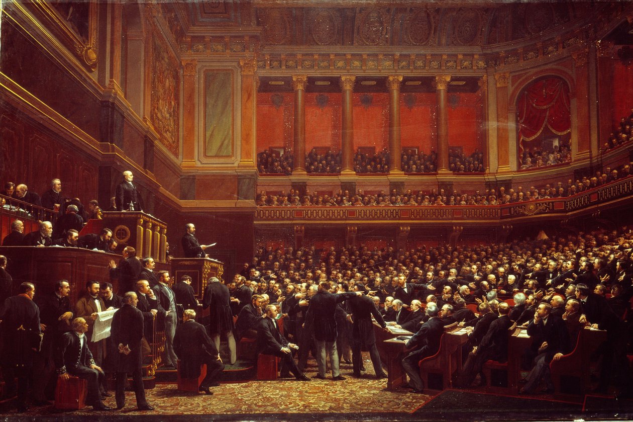 Louis Adolphe Thiers (1797-1877) utropte territoriets befrier"" på sesjonen til nasjonalforsamlingen som ble holdt i Versailles 16. juni av Benjamin Ulmann