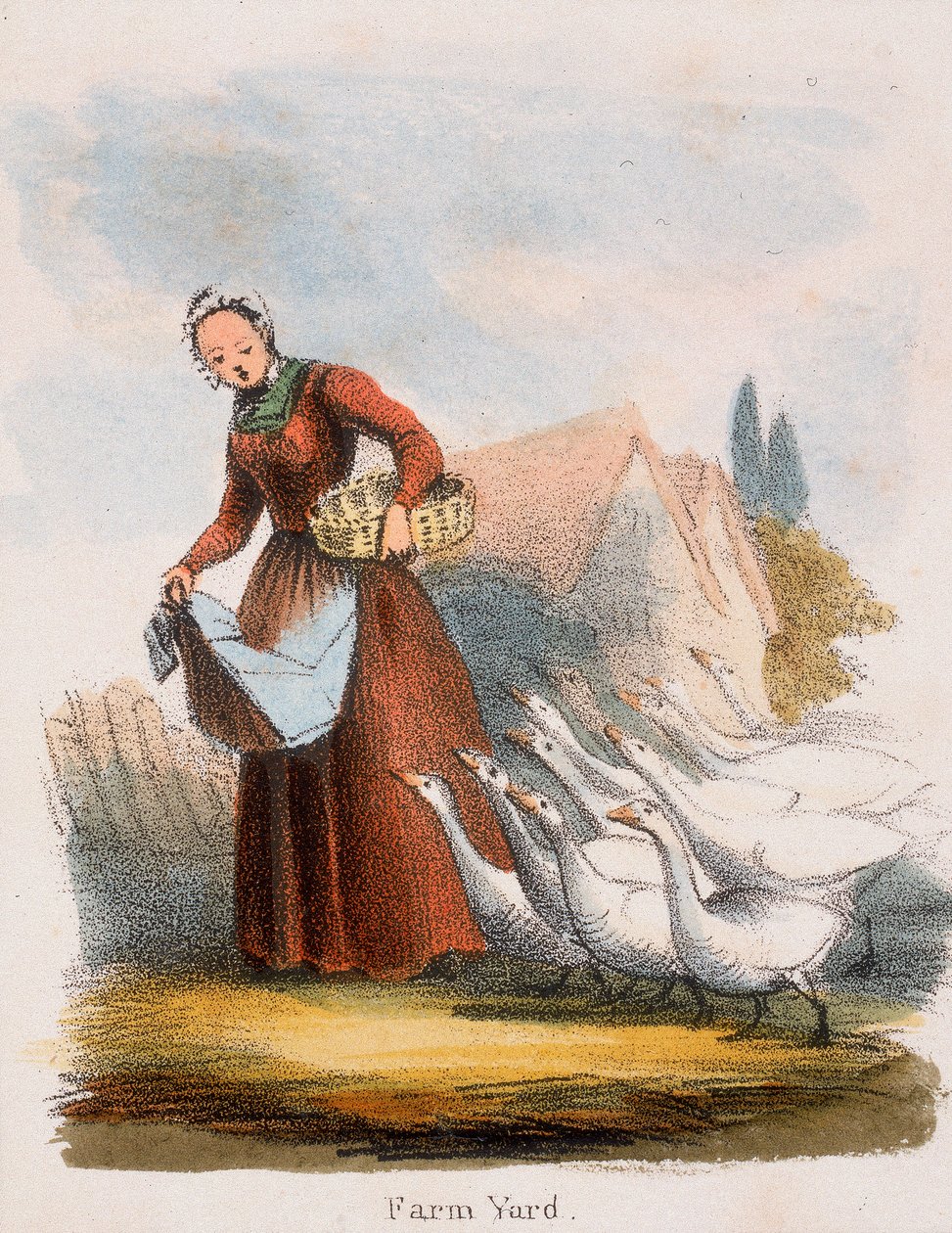 Gårdstun, c1845 av Benjamin Waterhouse Hawkins