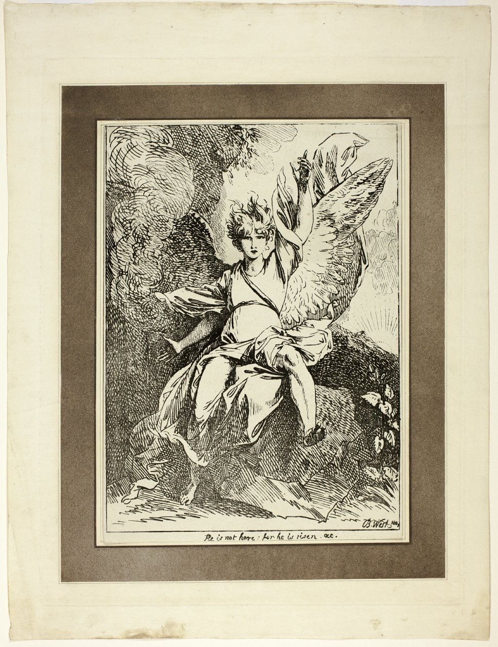 Angel of the Resurrection, fra den første utgaven av Specimens of Polyautography av Benjamin West