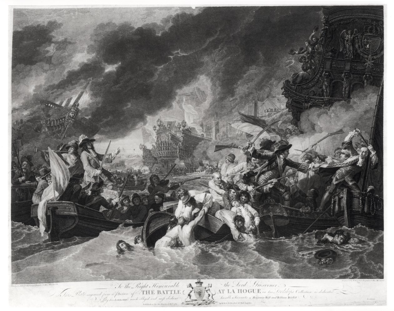 Slaget ved Haag, 29. mai 1692, gravert av William Woollett (1735-85) 1781 (akvatint) av Benjamin West