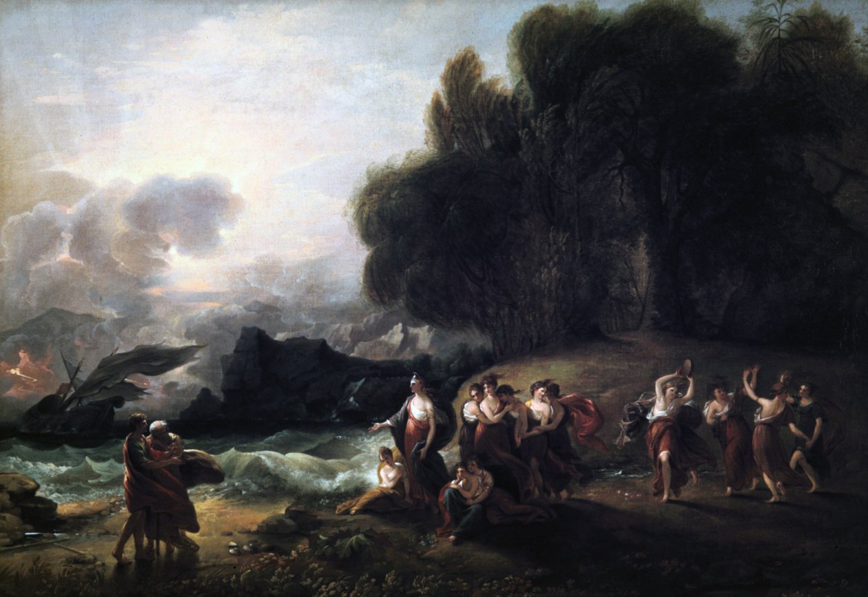 Calypsos mottakelse av Telemachus og mentor, 1801. av Benjamin West