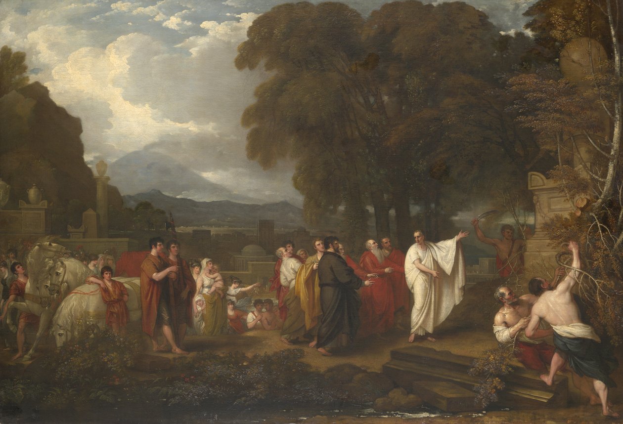 Cicero oppdager Arkimedes grav, 1804 av Benjamin West