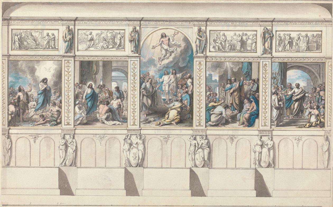 Design for en vegg i kapellet for åpenbaring av Benjamin West