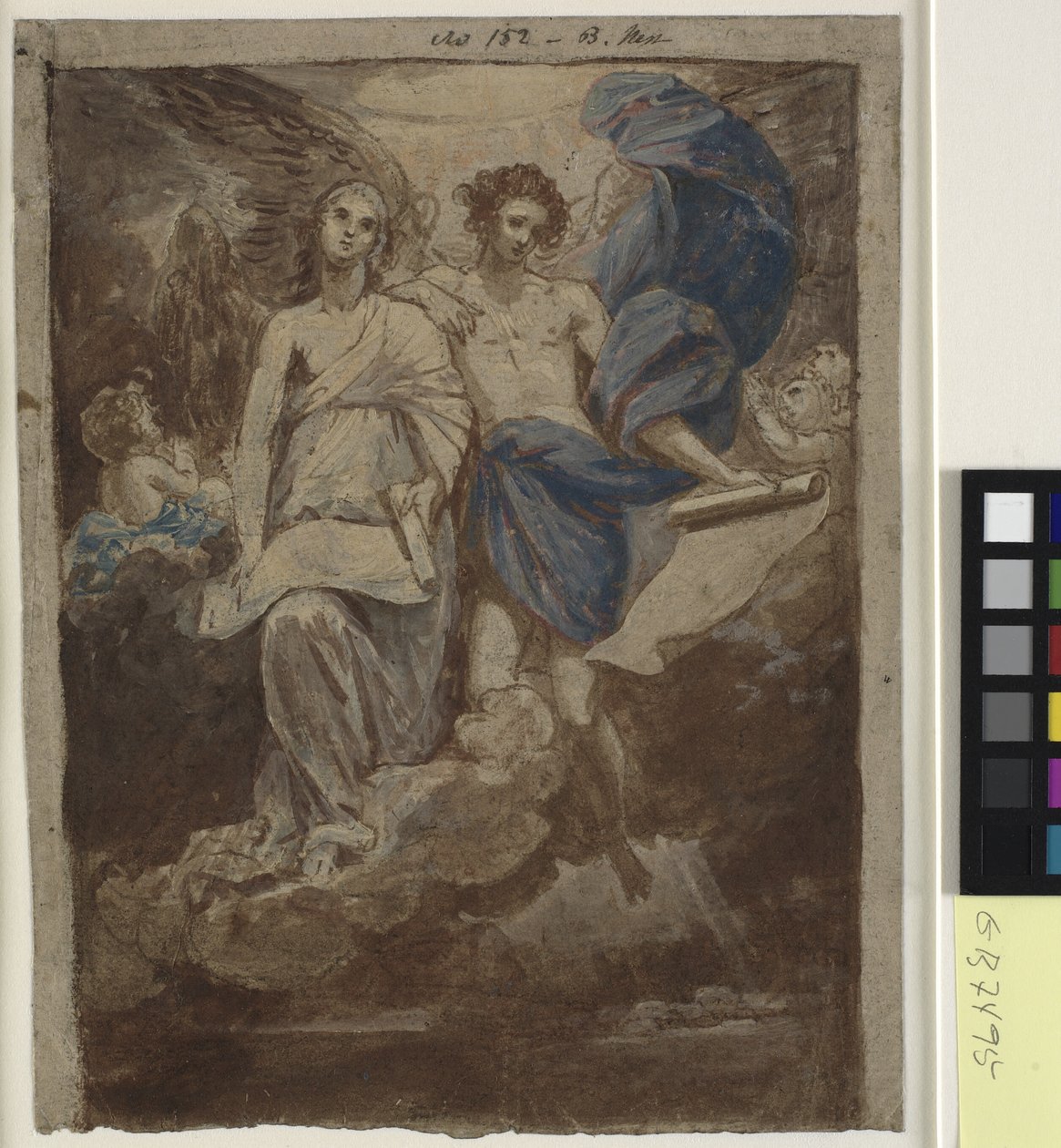 Studie for et maleri av Englene som vises til hyrdene, 1774 av Benjamin West